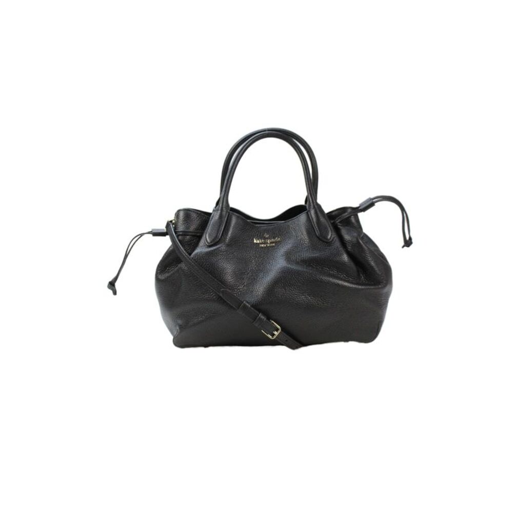 Kate Spade New York Womens Leather Multi-Compartment Shoulder Bag Black